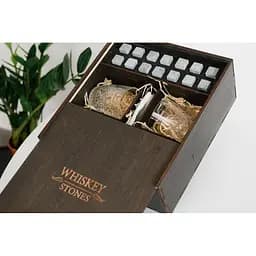 Подарунковий набір Whiskey Stones камені для віскі в дерев'яному пеналі №4 + 4 склянки Bormioli Rocco Dedalo + щипці + мішечок - мініатюра 4