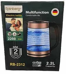 Електрочайник Rainberg RB-2312 2.2л 2200Вт Сріблястий / Чорний - мініатюра 2