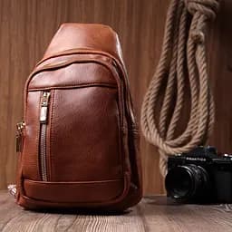 Цікава слінг сумка для жінок з екошкіри Vintage 22749 руда - мініатюра 9