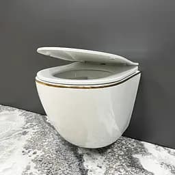 Подвесной унитаз VBI Vulcano gold edge VBI-020402, Золотой