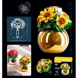 Конструктор SLUBAN Цветы в весе Подсолнухи, 16.3 см, 22.5x24x8 см