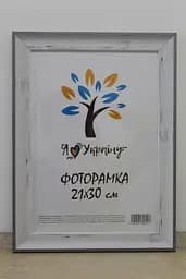 Фоторамка 21Х30, (А4), старовинне дерево зі срібним краєм, 2820-5135-7, ОРГСКЛО+ДВП                                                                                    