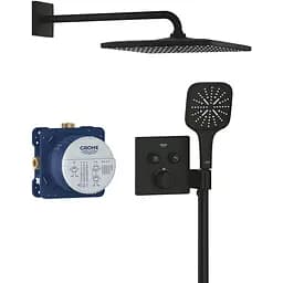 Душова система прихованого монтажу Grohe Grohtherm Smartcontrol з Rainshower 310 Mono Cube 34865KF0, Чорний матовий