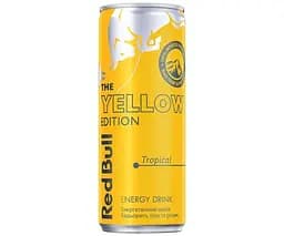 Red Bull Yellow Edition, Упаковка 24 шт. по 0,25 л, Напій енергетичний Ред Булл зі смаком тропічних фруктів - мініатюра 2