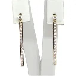 Золотые серьги Столичная Ювелирная Фабрика с фианитами. 110563Ж