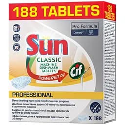 Таблетки для посудомийних машин Sun Prof Classic, 188 шт. (25489060)