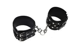Кайдани на щиколотки Leather Double Fix Leg Cuffs Black