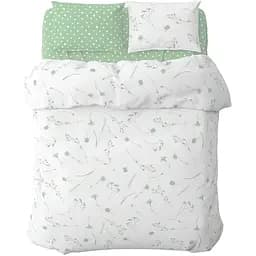 Комплект постельного белья Home Line Васильки 215х143 см белый/зеленый (178708)