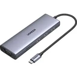 Концентратор Ugreen USB3.1 Type-C to HDMI60Hz/VGA/USB 3.0х3/RJ45/SD/TF/PD 100W 9-in-1 CM498 (15600)