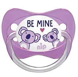 Пустышка Nip Моя семья № 3, силиконовая, 16-32 мес., с футляром, сиреневый (31029)