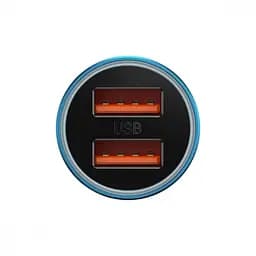 Автомобільний зарядний пристрій Baseus Golden Contactor Max Dual 60W USB + USB blue (CGJM000003) - мініатюра 4