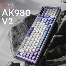 Клавіатура Ajazz AK980 V2 Gift Switch V2 Wireless/Bluetooth/USB UA White/Blue (AK980-V2-G-PWB) - мініатюра 6
