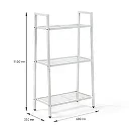 Стелаж-етажерка триярусний з металу білий 60x33x110см SW-00002103 - мініатюра 3