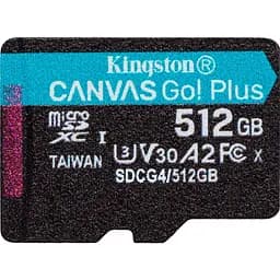 Карта пам'яті MicroSDXC 512GB UHS-I/U3 Class 10 Kingston Canvas Go! Plus R200/W160MB/s (SDCG4/512GBSP)