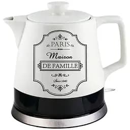 Электрочайник керамический Maestro MR-072 Paris Maison De Famille 1л 1000 Вт Черный/Белый