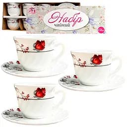 Набор чайный S&T Красная роза 12 предметов (30055-202303)