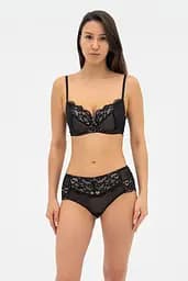 Жіночі трусики KRISTINA 020 435 08 Effetto Lingerie чорний-піон 38/S - мініатюра 3