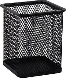 Підставка для ручок квадратна, металева, чорна