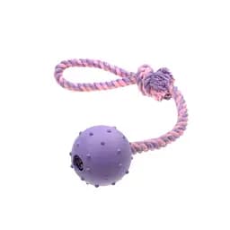Іграшка для собак Misoko&Co М'яч з веревкою purple 37x5 см - мініатюра 2