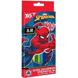 Карандаши цветные Yes Marvel Spiderman, 12 цветов (290667)