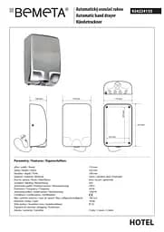 Автоматична сушарка для рук Bemeta Hotel 1000 W хром мат 924224155 - мініатюра 2