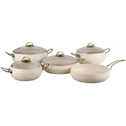 Набір каструль O.M.S. Collection 3024 9 предметів з гранітно-мармуровим покриттям Cлонова кістка