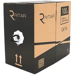 Кабель КНП UTP (4 * 2 * 0.5) 4p 24 AWG, Ritar, (CCA), ізоляція ПЕ, для зовн. робіт, 100м, Black, Q2