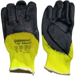 Перчатки Virok Trident-Frost трикотажные хлопковые покрытые рифленым латексом размер 10 желтые (83V013)