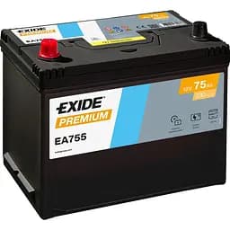 Акумулятор Exide Premium 75Ah ASIA (+/-) (630EN) (260х173х225) EA755