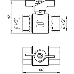 Кран кульовий прямий Selba 1/2″ ВВ ЖБ SL1507 - мініатюра 3