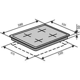 Газова поверхня VENTOLUX HSF 640-T3G CS (WH) - мініатюра 7