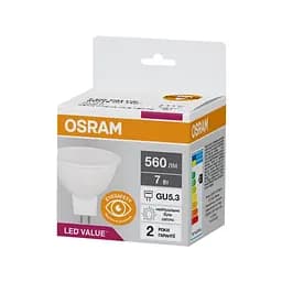 Лампочка Osram LED VALUE, MR16, 7W, 4000K, GU5.3 (4058075689343)