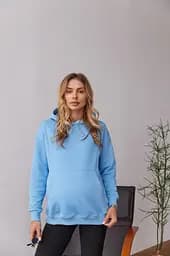 Вільний худі для майбутніх мам тринитка без начосу Chelm L-XL (46-48) Lullababe Блакитний - мініатюра 7