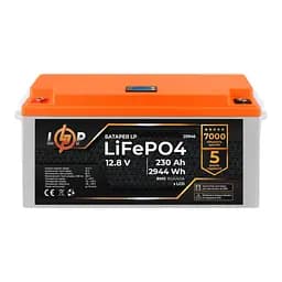 Акумулятор LP LiFePO4 для ДБЖ LCD 12V (12,8V) - 230 Ah (2944Wh) (BMS 80A/40A) пластик