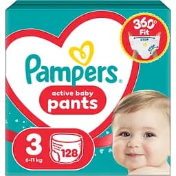Підгузки-трусики Pampers Active Baby Pants Розмір 3 (6-11 кг) 128 шт. 
