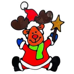 Силиконовая наклейка на стекло "Олень со звездой" 13-63-24, 20 х 15 см