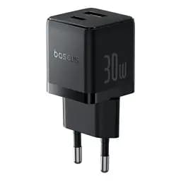 МЗП Baseus Palm Fast Charger Type-C+USB 30W с Cable Type-C to Type-C 60W 20V/3A 1m P1011160A113-01 Black - мініатюра 6