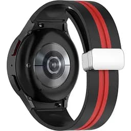 Ремінець для Samsung Galaxy Watch 5 40mm - чорно-червоний ширина кріплення 20мм силікон Watchbands Cls-line (W16-3WB99746341)