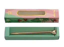 Ручка кулькова подарункова Серце, рожеве золото, синє чорнило, поворотна, WB160