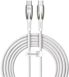 Кабель Baseus Glimmer Series Fast Charging Cable Type-C to Type-C 100W 2m CADH000802 White