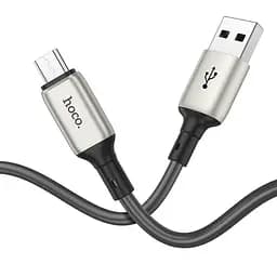 Кабель эластичный Hoco Micro USB Howdy X66, 1 метр серый