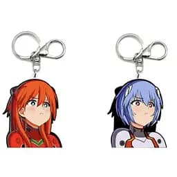 Брелок голографический 3D Евангелион Аска Лэнгли и Рей Аянами Evangelion Asuka Langley Rei Ayanami 5 см