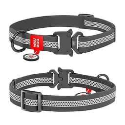 Ошейник для собак водостойкий Waudog Waterproof QR-паспортом светоотражающая металлическая пряжка-фастекс M Ш 20 мм Д 28-40 см