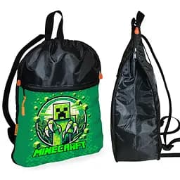 Рюкзак-мішок для взуття, спортивної форми Майнкрафт «Minecraft» дитяча сумка для змінки з розширювачем (01286)