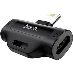 Перехідник розгалужувач аудіо Hoco Dual Lightning digital audio converter LS31 чорний адаптер