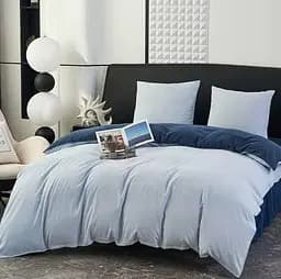 Постільна білизна L&M Home Textiles євро розмір з вареної бавовни не вимагає прасування 100% бавовна 200х230 см Блакитна Туреччина - мініатюра 2
