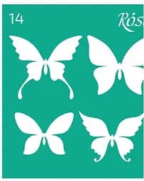 Трафарет многоразовый самоклеящийся №14 9×10см Бабочки Rosa Talent