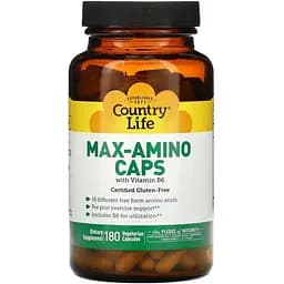 Комплекс Амінокислот з вітаміном B6 Country Life Max-Amino Cap 180 капсул