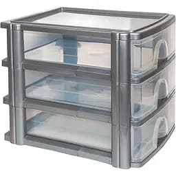 Комод Irak Plastik, 3 ящика, формат A4, 35x26x22 см, прозоро-сірий (DW130)