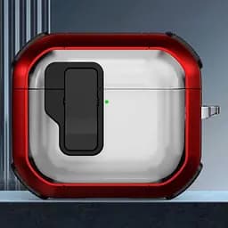 Футляр протиударний Locking Button для навушників Airpods 4 Red - мініатюра 2